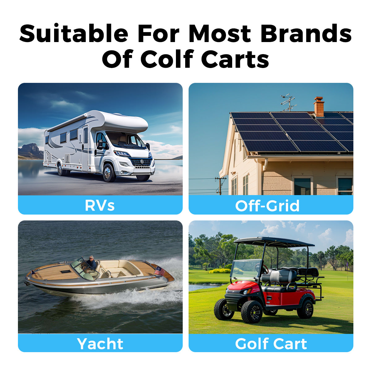 TTWEN 12V 100Ah Golf Cart LiFePO4 Lithium Battery