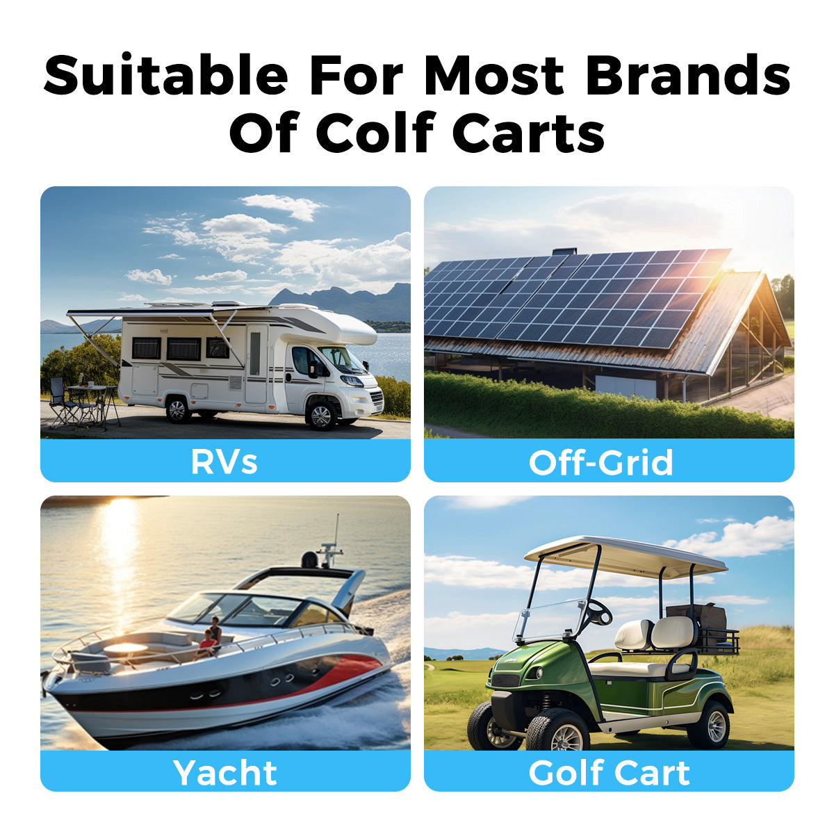 TTWEN 12V 100Ah Group 24 Golf Cart LiFePO4 Lithium Battery